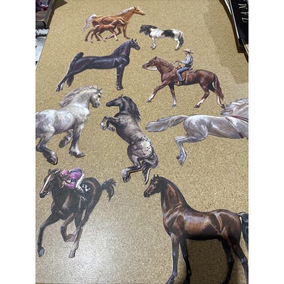 Vintage Horse Paper Cutouts Ephemera Equestrian Scrapbook Craft Lot Of 9 - Picture 1 of 5